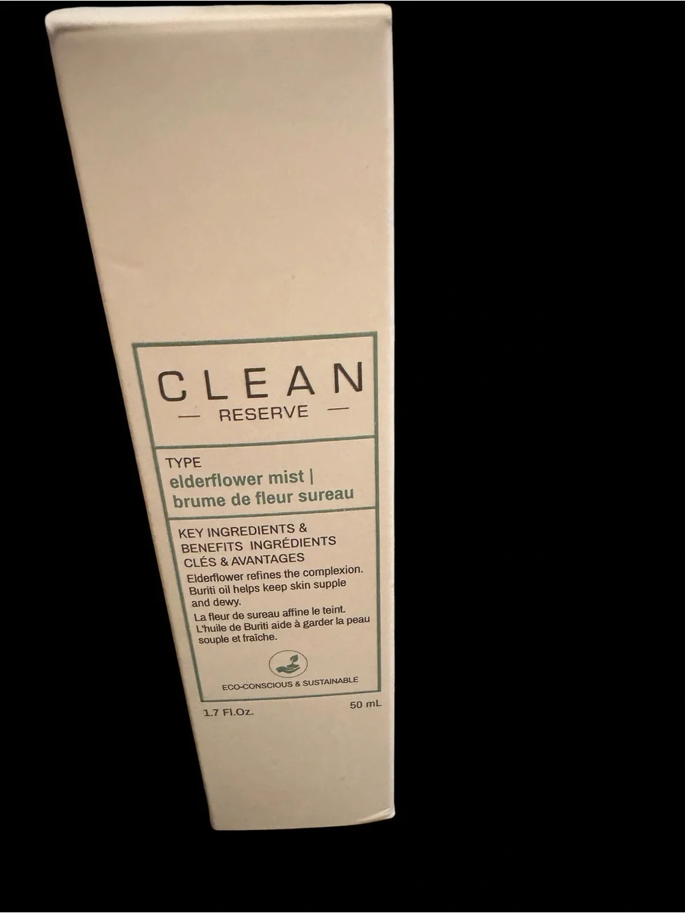 CLEAN RESERVE Elderflower Face Mist 50ml Vegan Toner Makeup Setting Spray